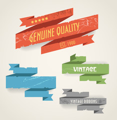 Poster - Colorful polygonal origami vintage banners