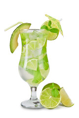 Poster - Mojito cocktail isolated on white background