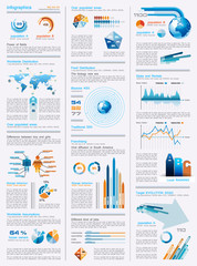 Wall Mural - Infographics page with a lot of design elements