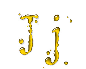 Wall Mural - Vector fluid oil letter