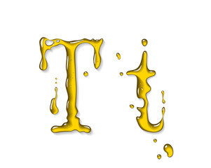 Wall Mural - Vector fluid oil letter