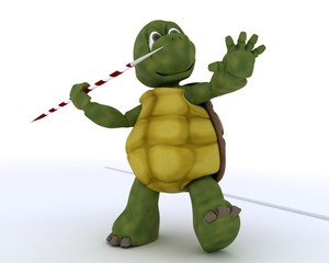 Wall Mural - tortoise competing in javelin