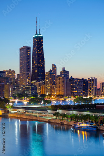 Fotoboard na płycie Panoramę Chicago.