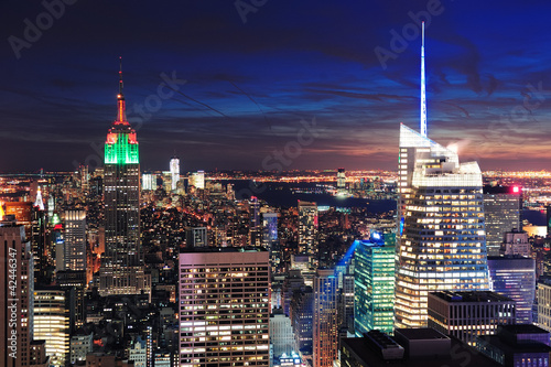 Plakat na papierze fotorealistycznym Nowy Jork panoramę Manhattanu ptaka