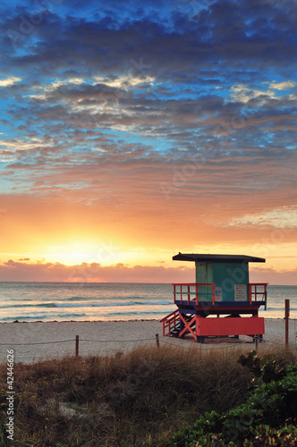 Obraz na płótnie canvas dwuczęściowy "dyptyk" Miami South Beach sunrise