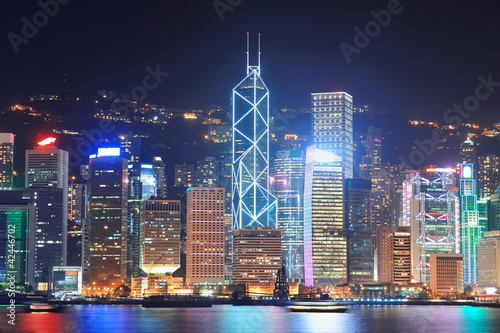 Obraz na płótnie canvas czteroczęściowy "tetraptyk" Hongkong Victoria Port