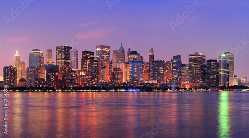 Plakat na papierze fotorealistycznym Panorama panoramę Nowego Jorku manhattan