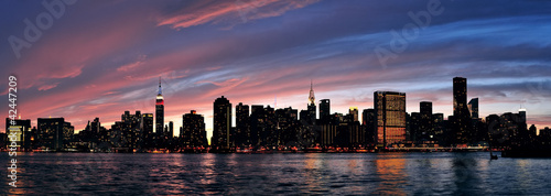 Plakat na papierze fotorealistycznym Panorama panoramę Nowego Jorku manhattan