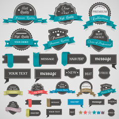 Wall Mural - collection of vintage labels and ribbons