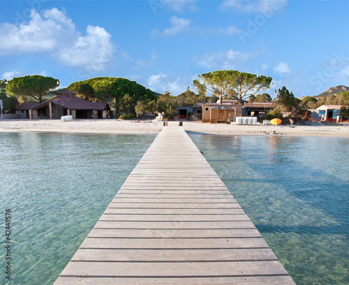Plakat na papierze fotorealistycznym Ponton plage palombagia, corse