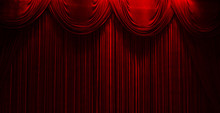 Red Velvet Stage Theater Curtains 