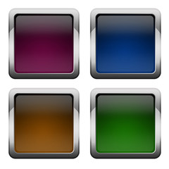 Wall Mural - blank glossy square buttons set