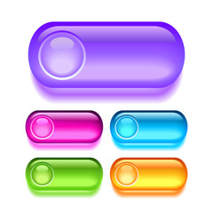 Canvas Print - Crystal navigation web buttons, vector illustration