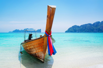 Wall Mural - National Thailands boat at islands