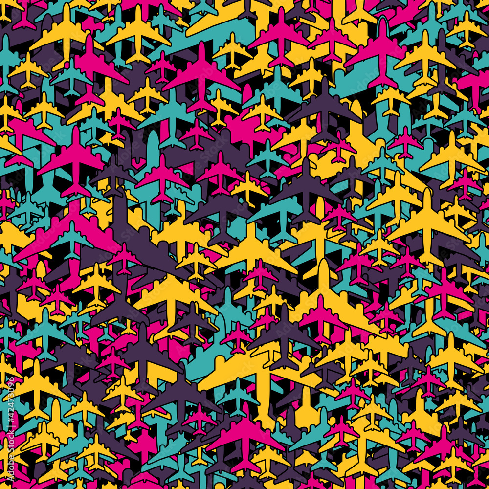 Plane Design Background Seamless background pattern with airplanes. Vector. Stock Vector ...