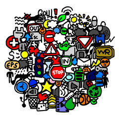 Wall Mural - art color traffic signs