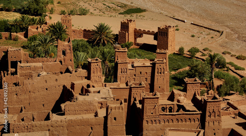 Obraz na płótnie canvas czteroczęściowy "tetraptyk" Aït-ben-haddou