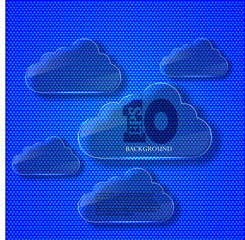 Wall Mural - vector creative glass computer clouds background. eps 10