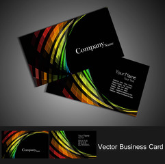 Wall Mural - abstract black bright colorful business card set vector