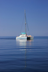 Wall Mural - Sailing in Greece around Lefkas island