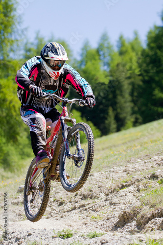 Obraz na płótnie canvas czteroczęściowy "tetraptyk" Skok mtb