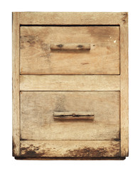 Wall Mural - vintage wooden cabinet drawer isolated on white background