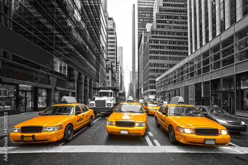 Tapeta ścienna Tyellow taxi w nowym York mieście, usa.