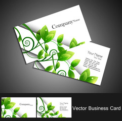 Wall Mural - abstract green leaf colorful business card set