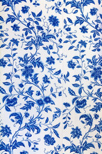 Blue Floral Pattern On The Wallpaper
