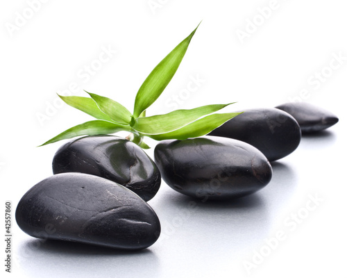 Naklejka - mata magnetyczna na lodówkę Zen pebbles. Stone spa and healthcare concept.