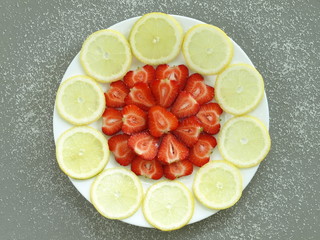 Canvas Print - Strawberries with lemon