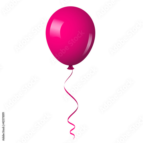 Fotografie, Obraz Vector illustration of pink shiny balloon