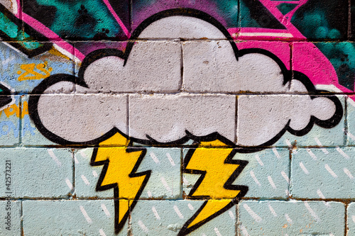 Obraz na płótnie canvas trzyczęściowy "tryptyk" Graffiti
