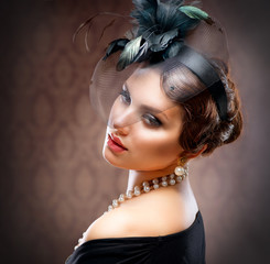 Poster - Retro Beauty Portrait. Vintage Styled. Beautiful Young Woman