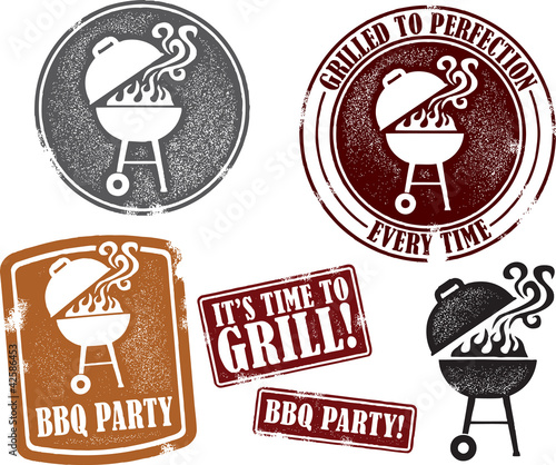 Naklejka - mata magnetyczna na lodówkę Distressed BBQ Graphics