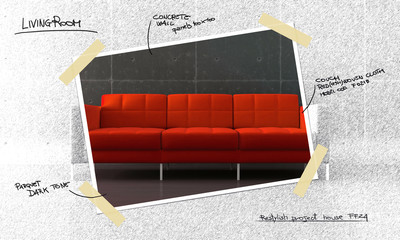 Red sofa