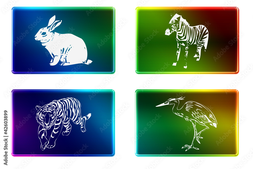 Animal Rectangular Image Rectangulo imagenes animales Stock Illustration | Adobe Stock
