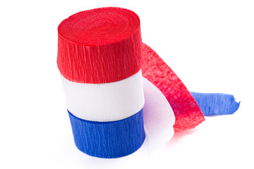 Wall Mural - Red white and blue crepe paper