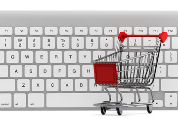 Poster - Keyboard and a shopping cart