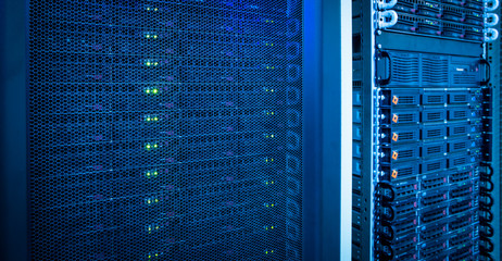 Server rack cluster in a data center