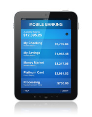 Aufkleber - Mobile banking on digital tablet