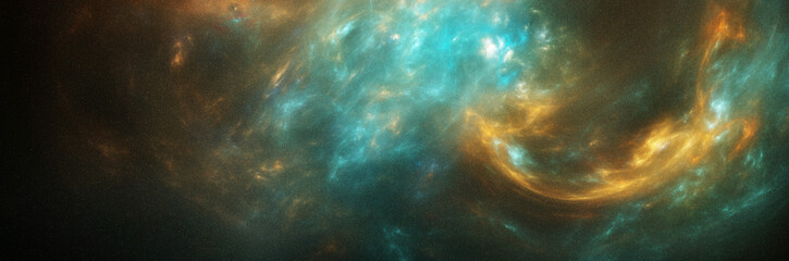 Wall Mural - panoramic space scene with stars and nebula