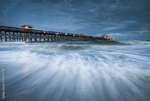 Tapeta ścienna Moonlight głupoty plaży molo charleston sc east coast ocean