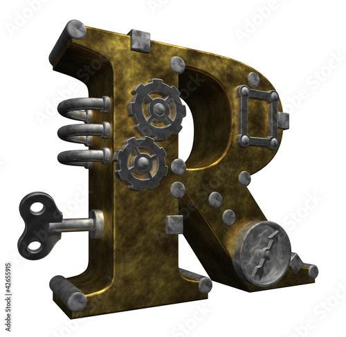 Obraz na płótnie canvas Steampunk litera r