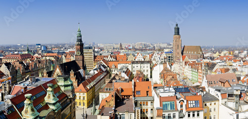 Plakat na papierze fotorealistycznym Panorama wrocław, polska