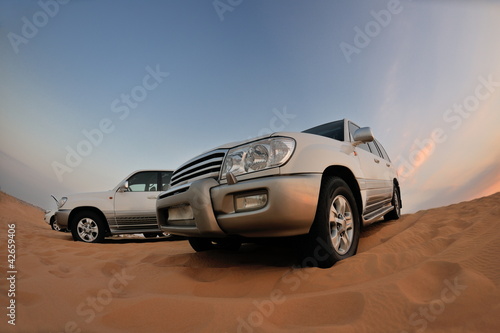 Fototapeta na wymiar desert safari vehicles