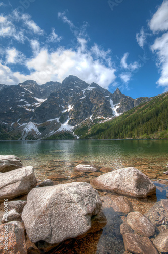 Naklejka - mata magnetyczna na lodówkę Polish Tatra mountains Morskie Oko lake, Poland