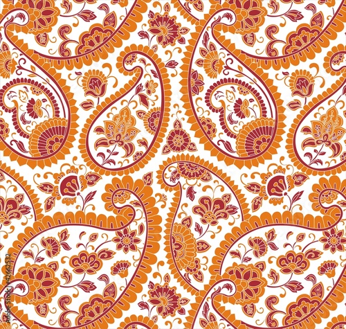 Tapeta ścienna Kolorowy paisley kwiatowy wzór, włókienniczych, Radżastan, Indie