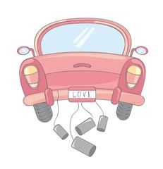 Sticker - pink car