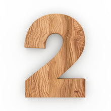 3d Font Wood Number 2